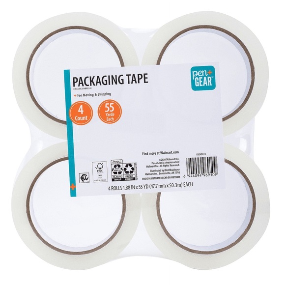 Other - Packing Tape, Clear, 1.88 in x 55 Yds, 4 Rolls